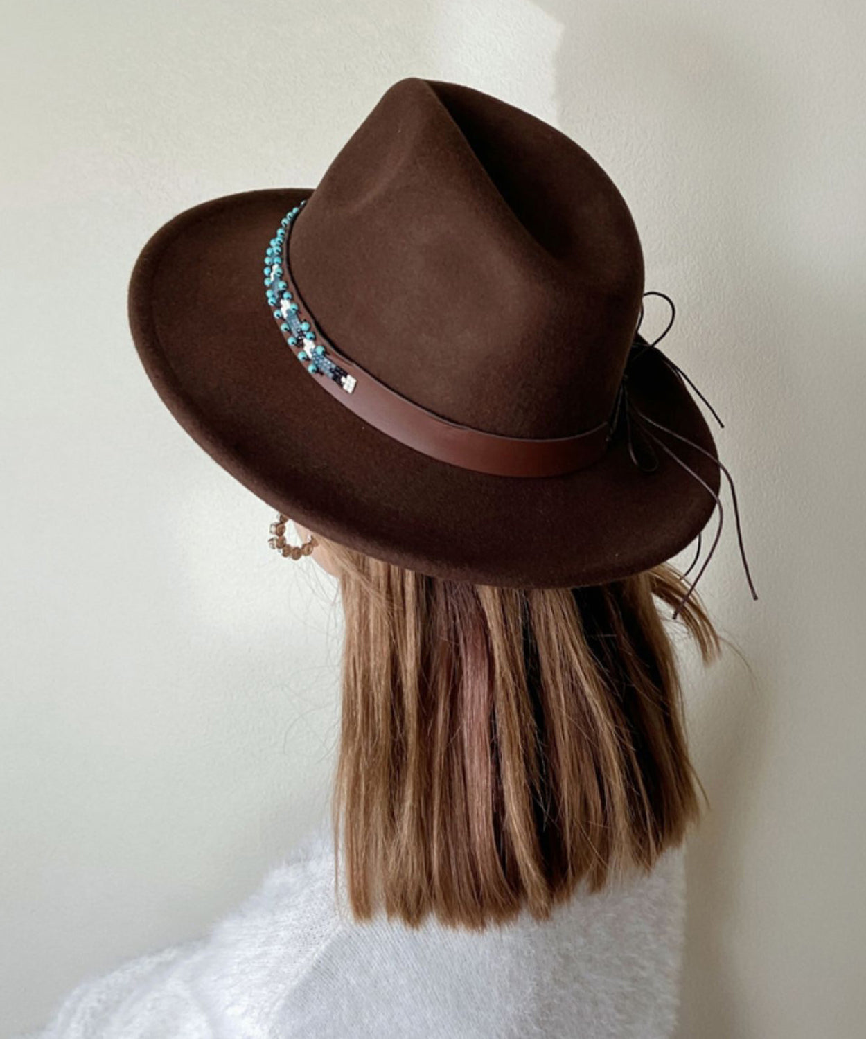 Autumn and Winter New Style Coffee Colored Wool Cowboy Hat