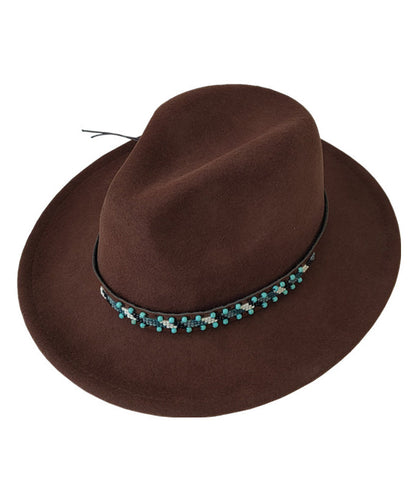 Autumn and Winter New Style Coffee Colored Wool Cowboy Hat