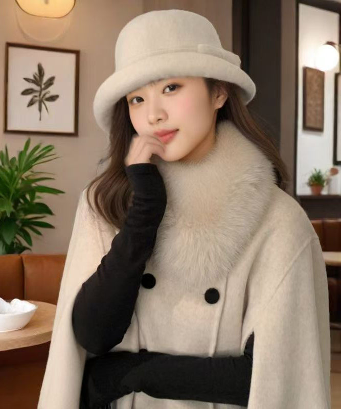 Autumn Winter Bow Thick Woolen Bucket Hat
