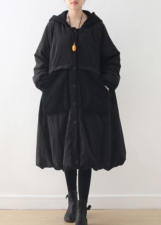 Autumn and Winter New Original Design Loose Large Size Literary Retro Quilted Warm Cotton-padded Jacket Striped Hooded Padded Jacket