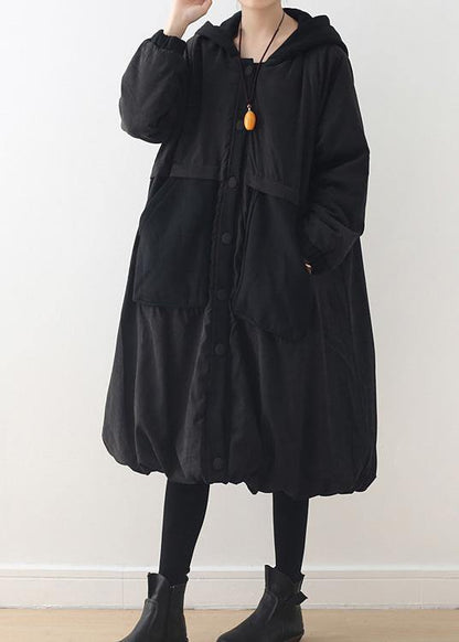 Autumn and Winter New Original Design Loose Large Size Literary Retro Quilted Warm Cotton-padded Jacket Striped Hooded Padded Jacket