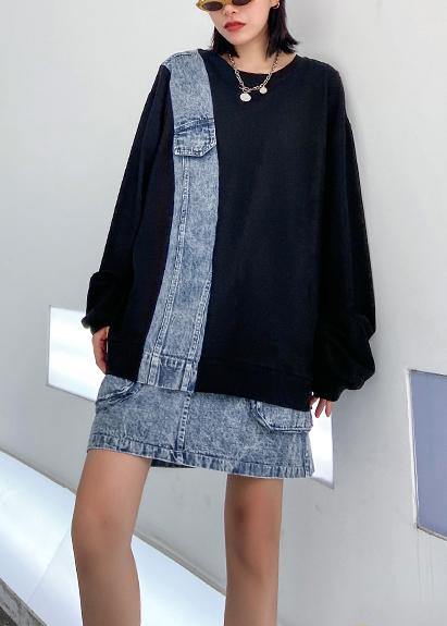 Autumn Suit New Female Sweater + Denim Skirt Two-piece
