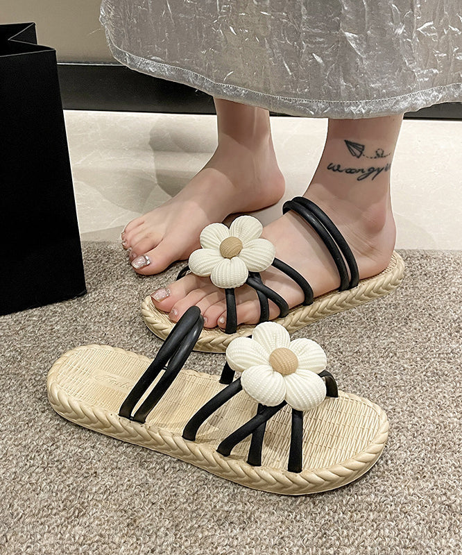 Beach Holiday Green Splicing Slide Sandals Peep Toe