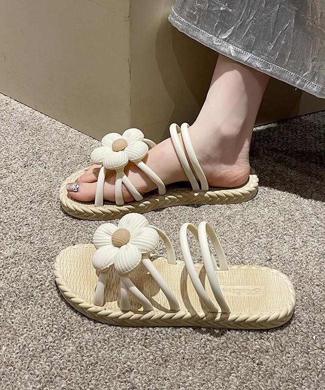 Beach Holiday Green Splicing Slide Sandals Peep Toe