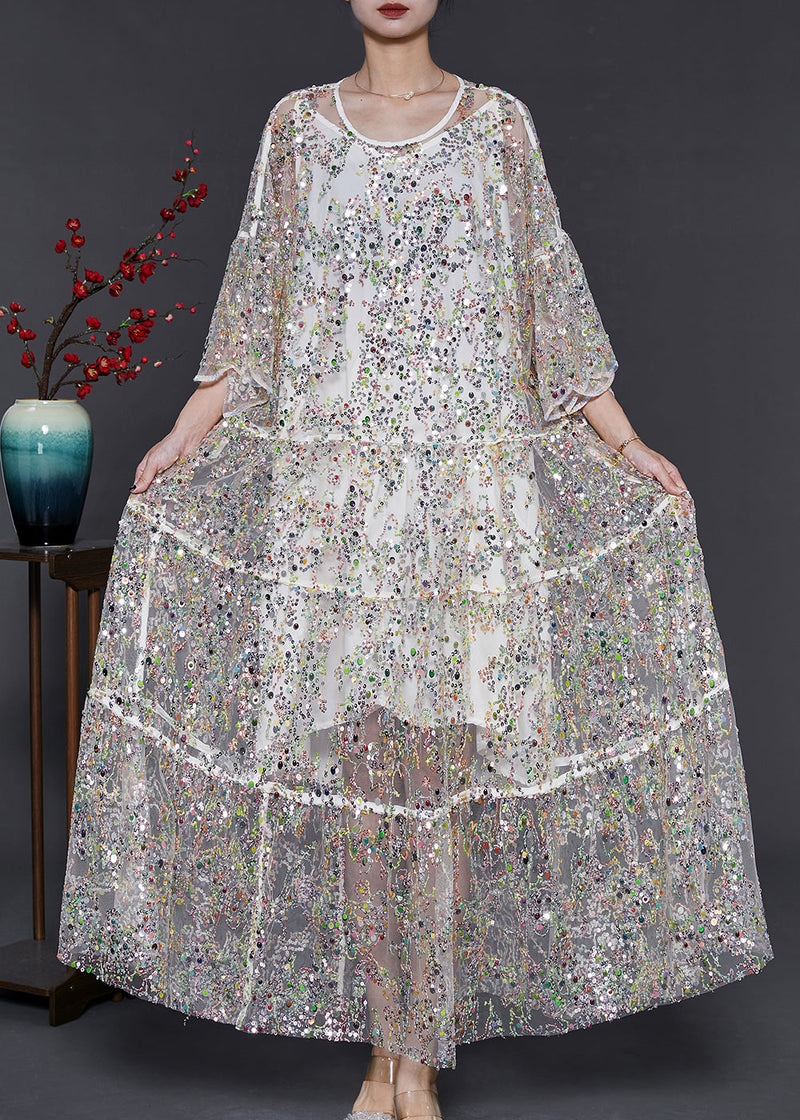 Apricot Sequins Tulle Holiday Dresses Summer
