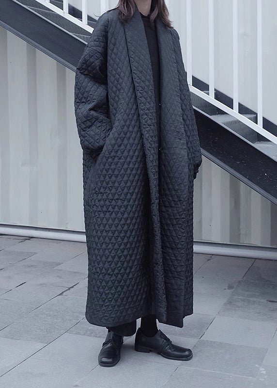 Black Peter Pan Collar Oversized Fine Cotton Filled Puffers Jackets Winter
