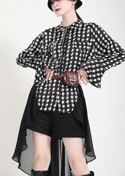 Beautiful Black Print flare sleeve Chiffon Jacket Summer