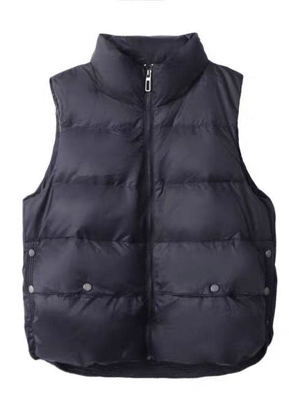 Black Stand Collar Oversized Duck Down Canada Goose Vests Winter