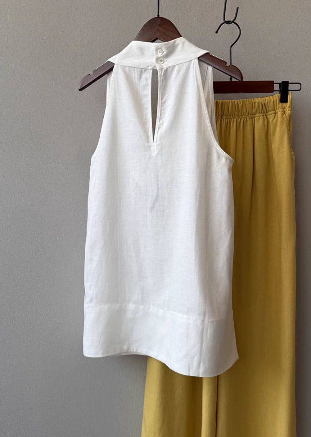 Black V Neck Linen Shirt Top Sleeveless