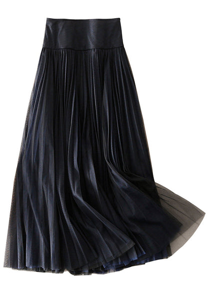 Red Zip Up Patchwork Tulle Skirt Spring
