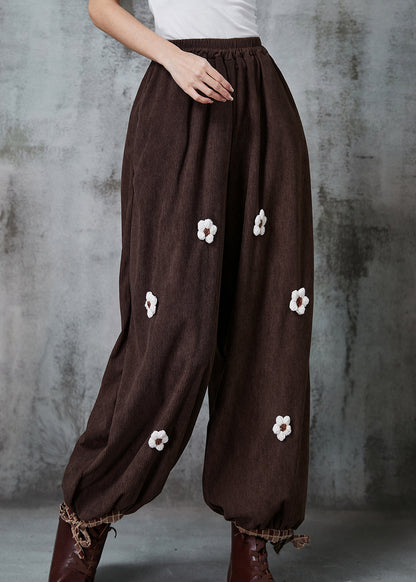 Chocolate Oversized Corduroy Pants Spring