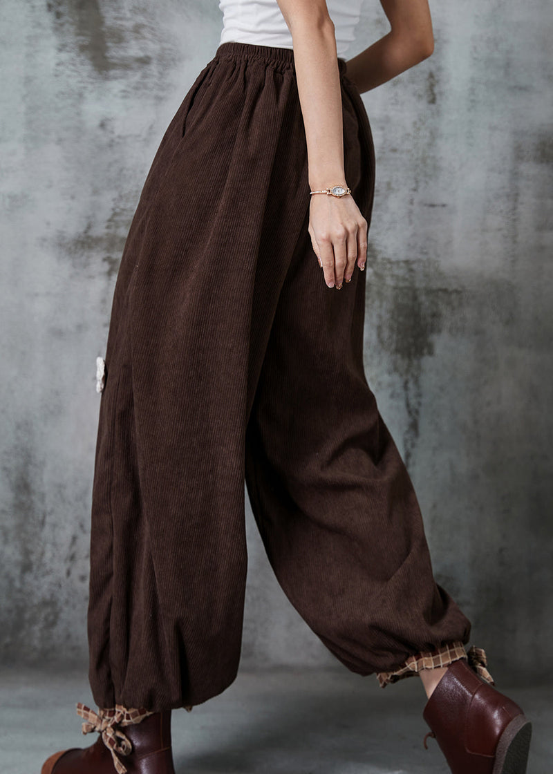 Chocolate Oversized Corduroy Pants Spring