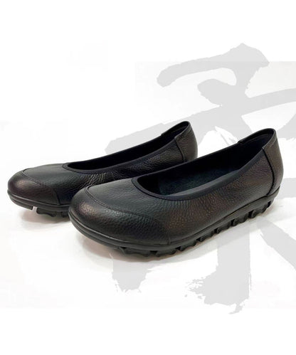 Comfortable Flat Shoes for Rose Cowhide Leather
