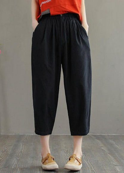 Green Cotton Loose Harem Summer Pants