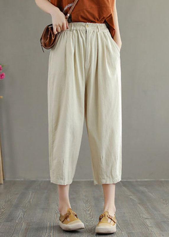 Green Cotton Loose Harem Summer Pants