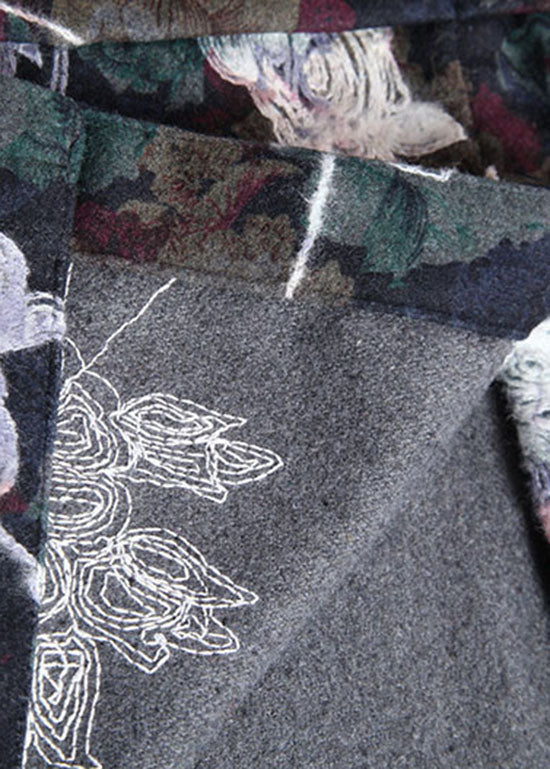 Green Jacquard Patchwork Jackets Winter