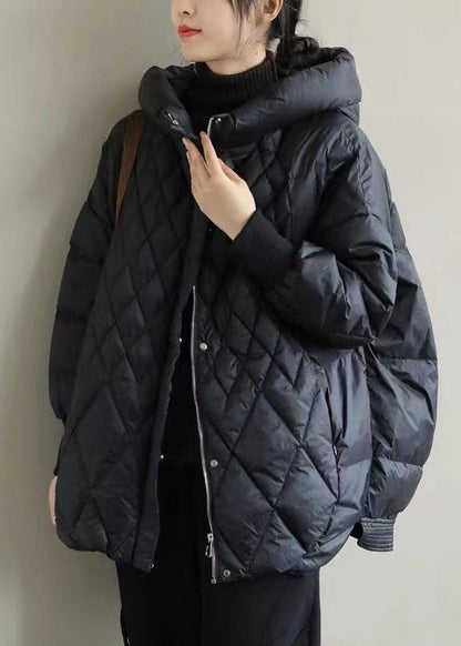 Khaki Zip Up Duck Down Winter Down Coat