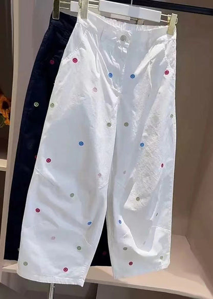 Love Embroidered Cotton Harem Pants Fall