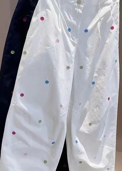 Love Embroidered Cotton Harem Pants Fall