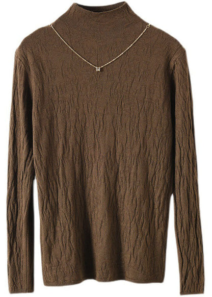 Beautiful Peacock Blue High Neck Solid Wrinkled Cotton Tops Fall