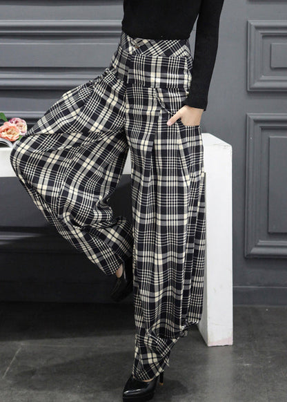 Plaid Pockets Cargo Fall Pants
