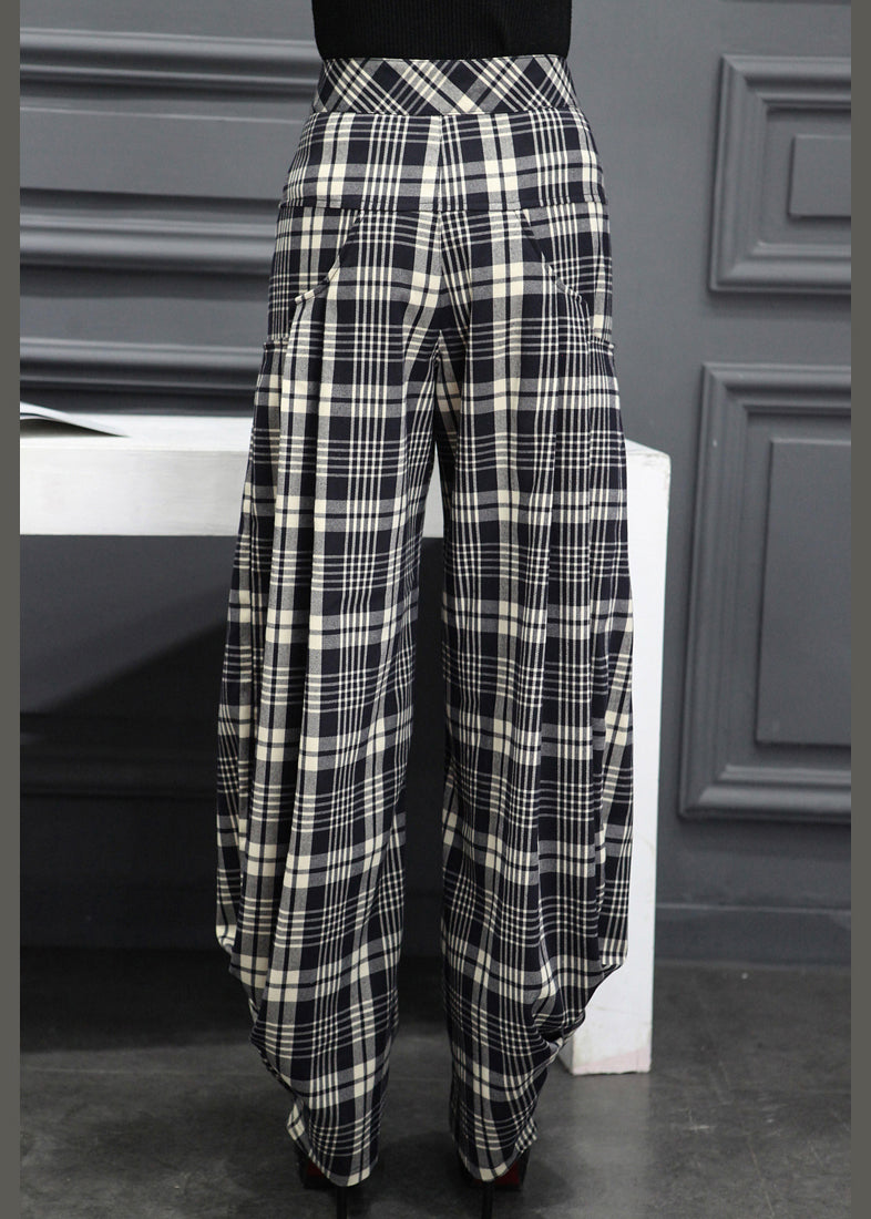 Plaid Pockets Cargo Fall Pants