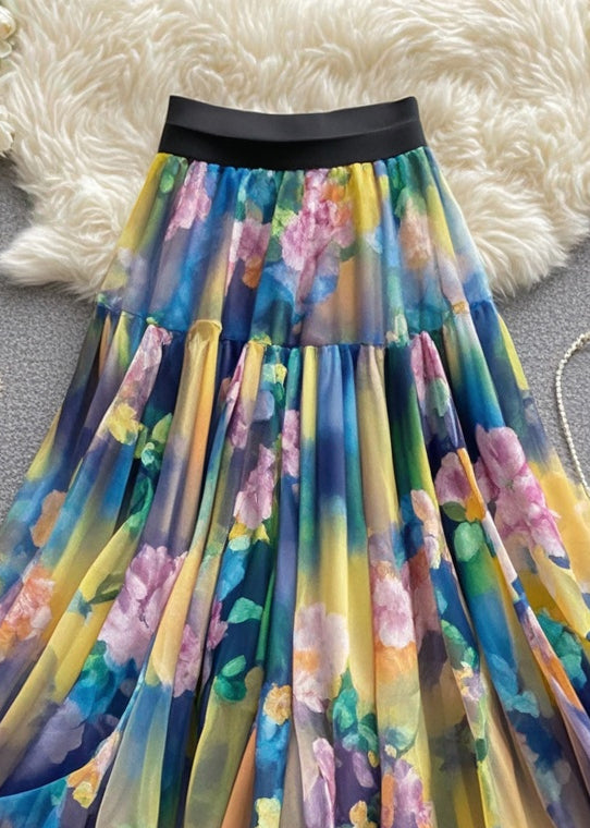 Print Tulle Skirts Exra Large Hem Summer