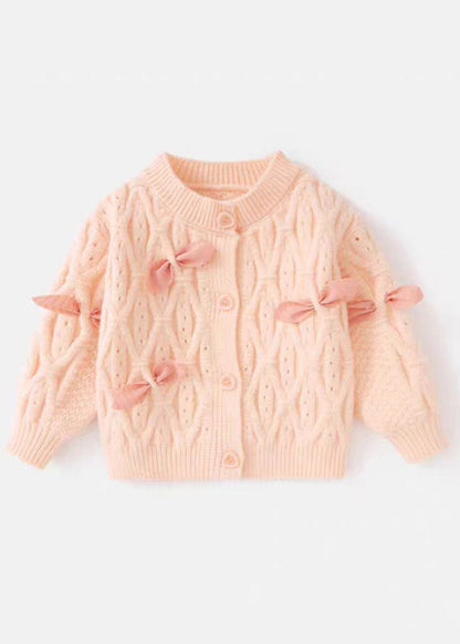 Purple O-neck Button Cotton Knit Cardigans Spring