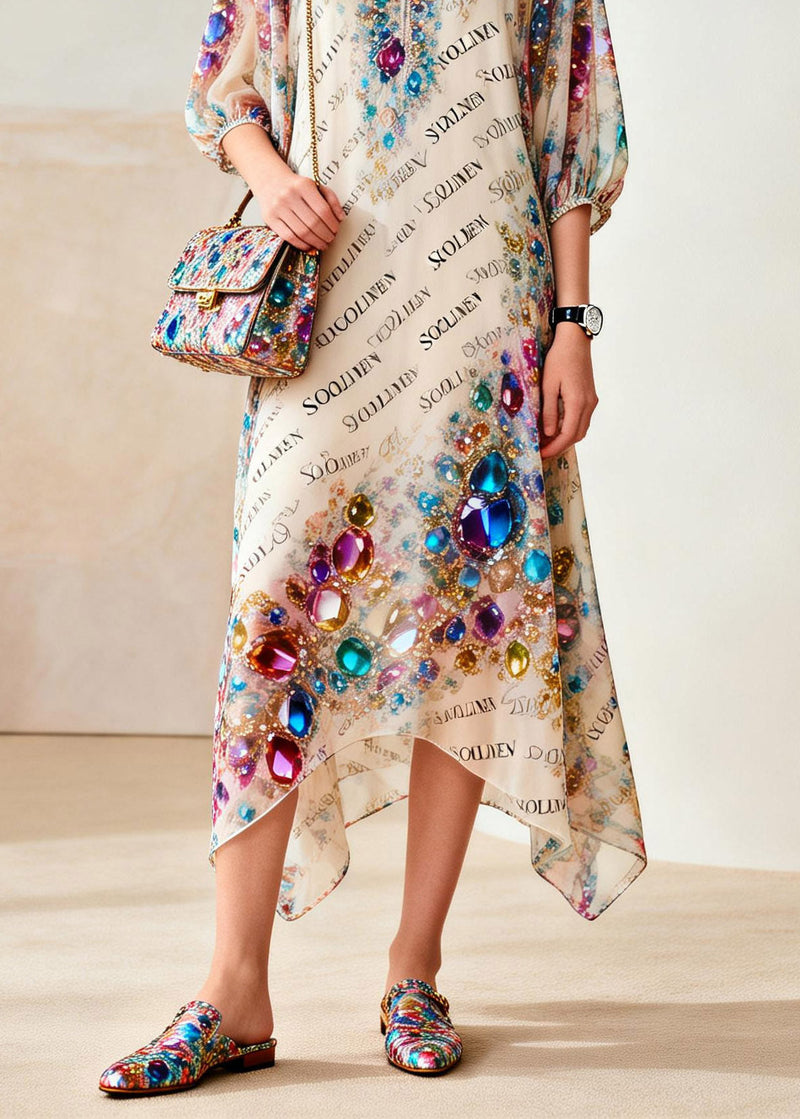 Rainbow Print Holiday Maxi Dress Summer
