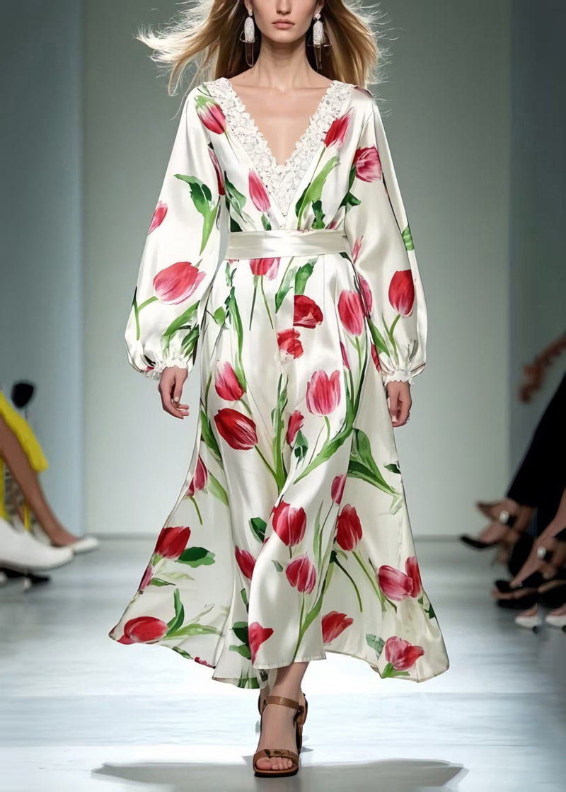 Red Silk Dress Exra Large Hem Spring