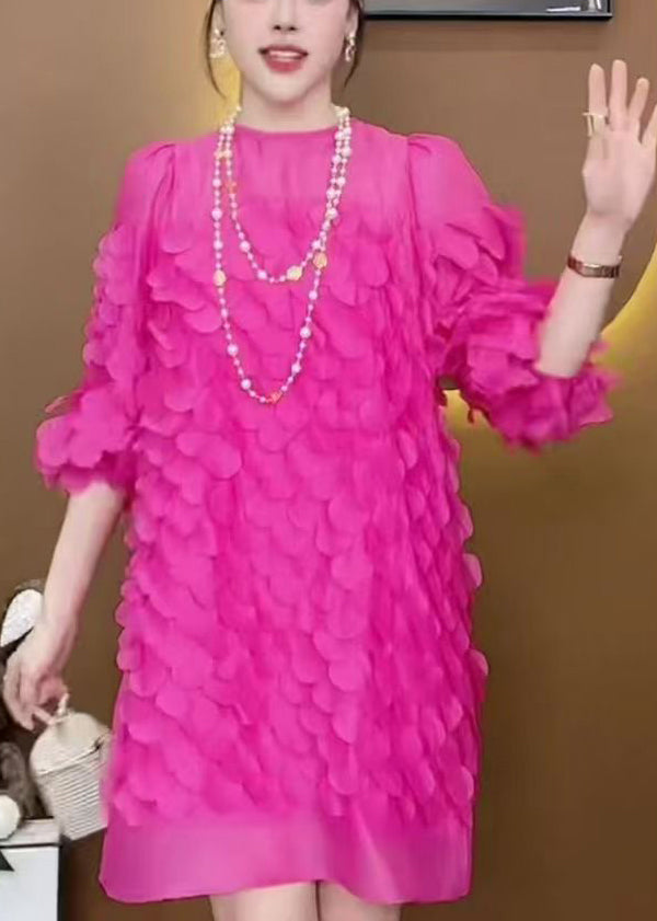 Rose O-neck Original Design Dress Half Sleeve