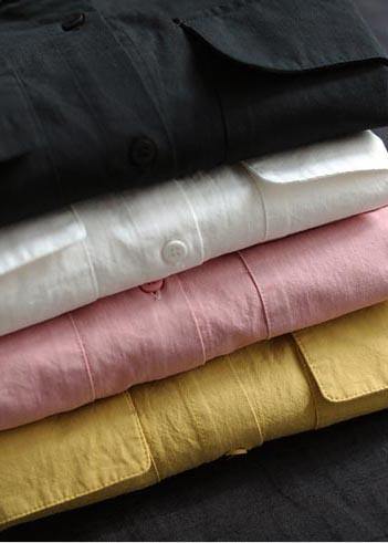 Beautiful White Clothes For Women Lapel Pockets Silhouette Spring Shirts