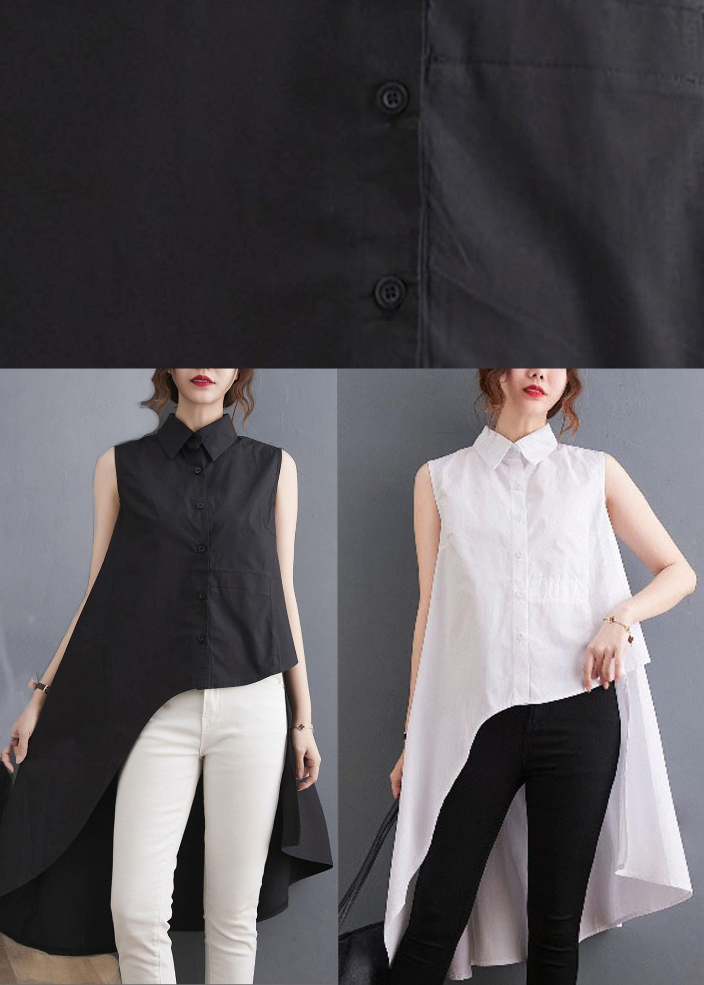 White Peter Pan Collar Button Cotton Shirt Summer