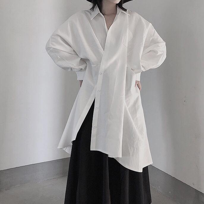 White Tunics for Stand Collar Hollow Out Maxi Spring Dresses