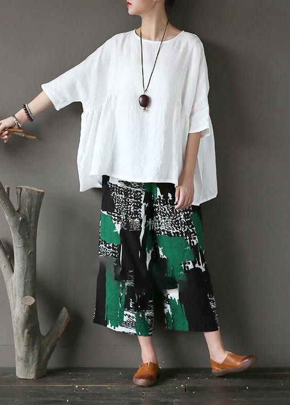 Beautiful White U Neck Linen Top Summer
