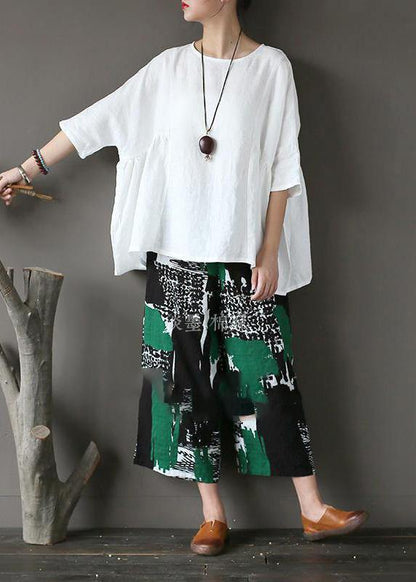 Beautiful White U Neck Linen Top Summer