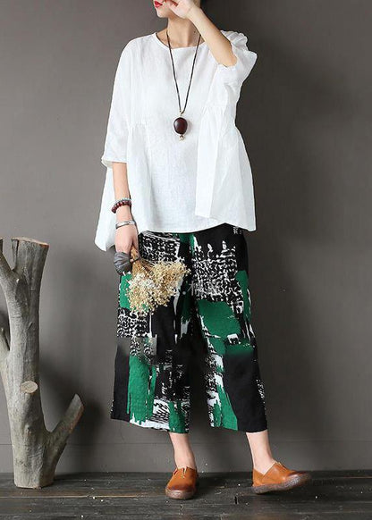 Beautiful White U Neck Linen Top Summer