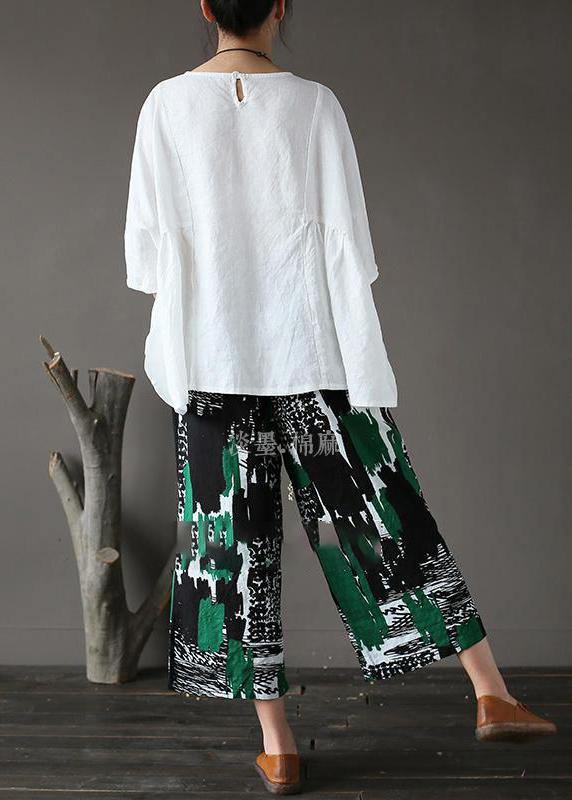 Beautiful White U Neck Linen Top Summer
