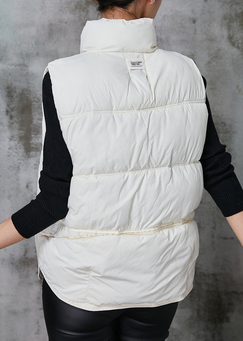 White Zip Up Warm Duck Down Vests Spring