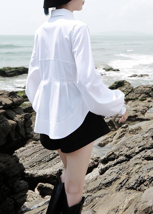 Beautiful White traveling fashion Cotton Blouse Tops Spring