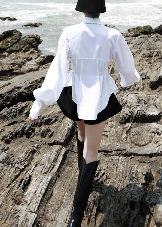 Beautiful White traveling fashion Cotton Blouse Tops Spring