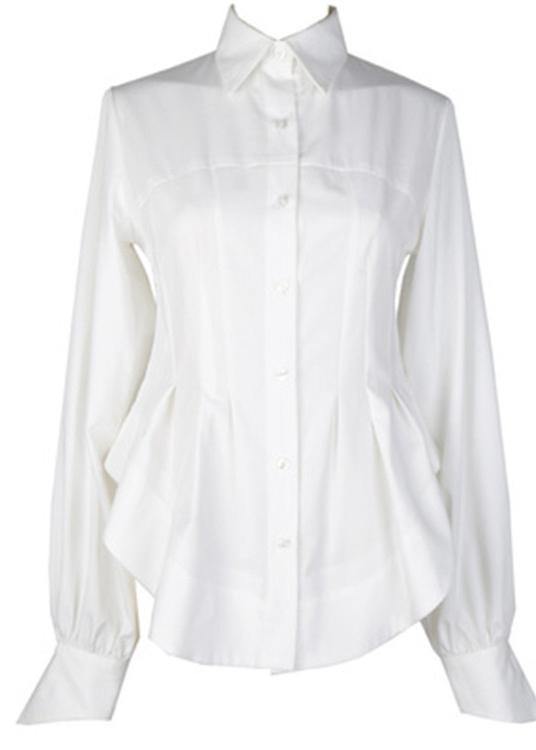Beautiful White traveling fashion Cotton Blouse Tops Spring