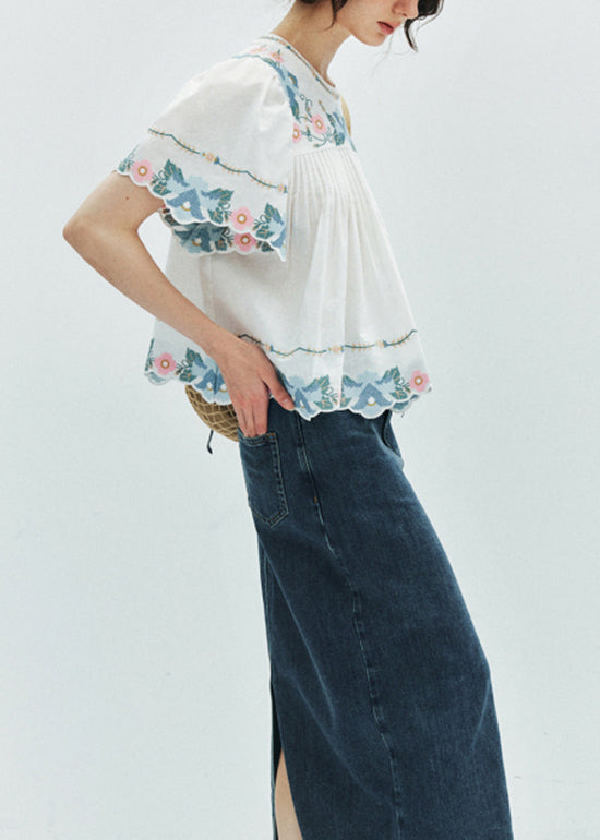 Yellow Print Puff Sleeve Cotton Shirt