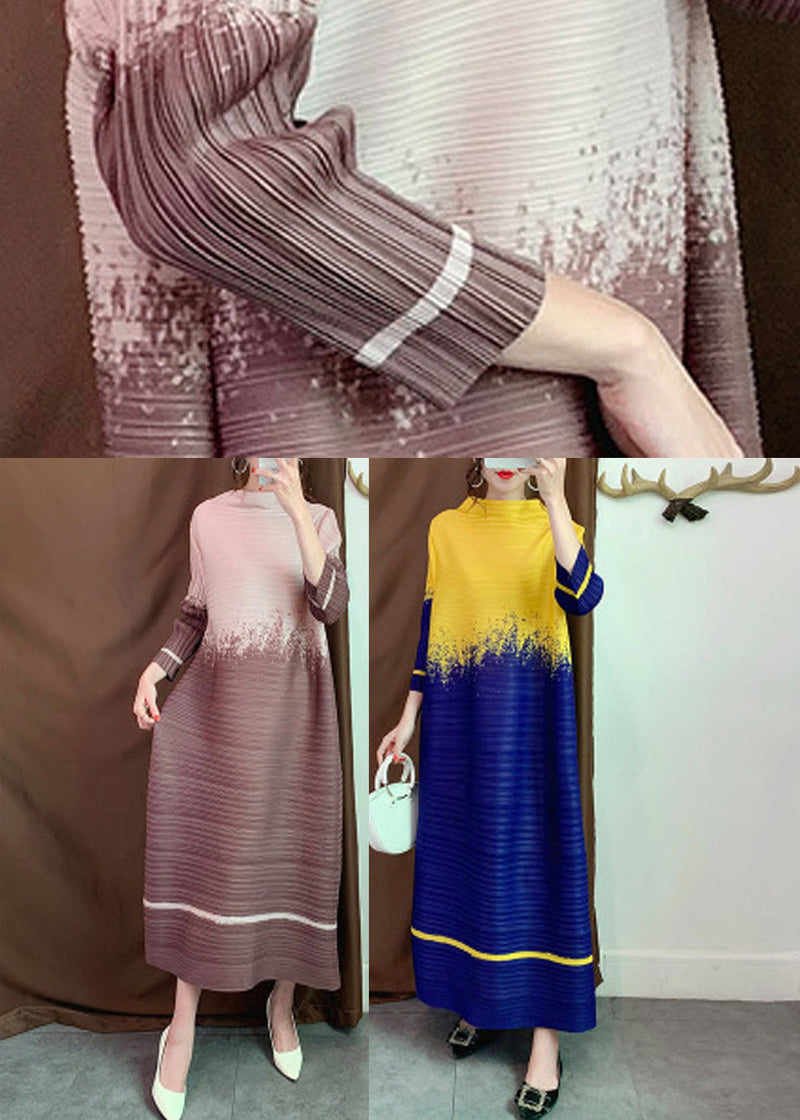 Yellow Slash Neck Patchwork Dresses Long Sleeve