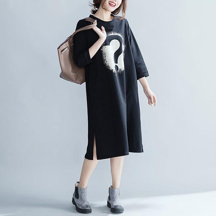 Black Cotton Tunics for Photography Pockets Art Dress