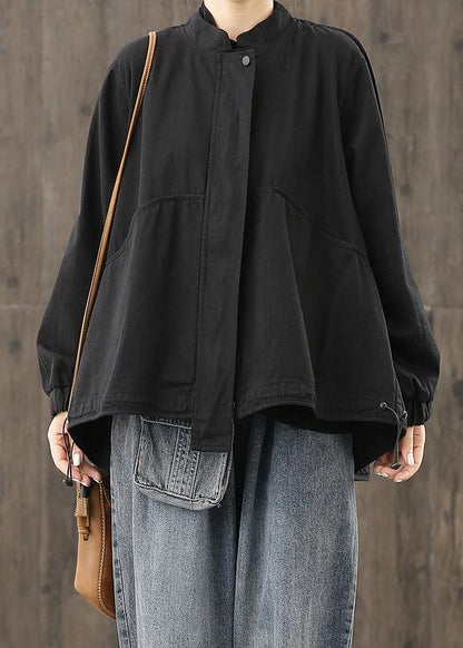 Black Clothes for Zippered Pockets Daily Tops