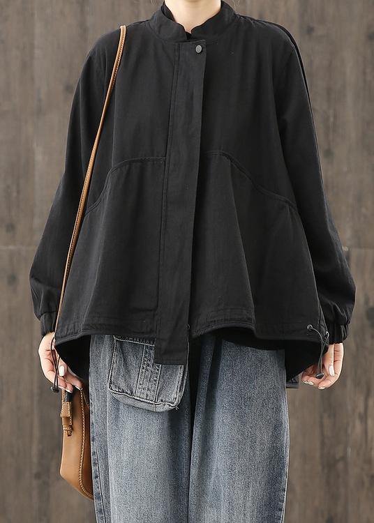 Black Clothes for Zippered Pockets Daily Tops