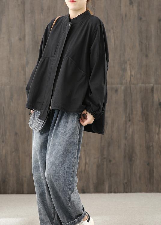 Black Clothes for Zippered Pockets Daily Tops