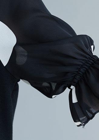 Black Cotton Clothes False Two Pieces Oversized Summer Blouses