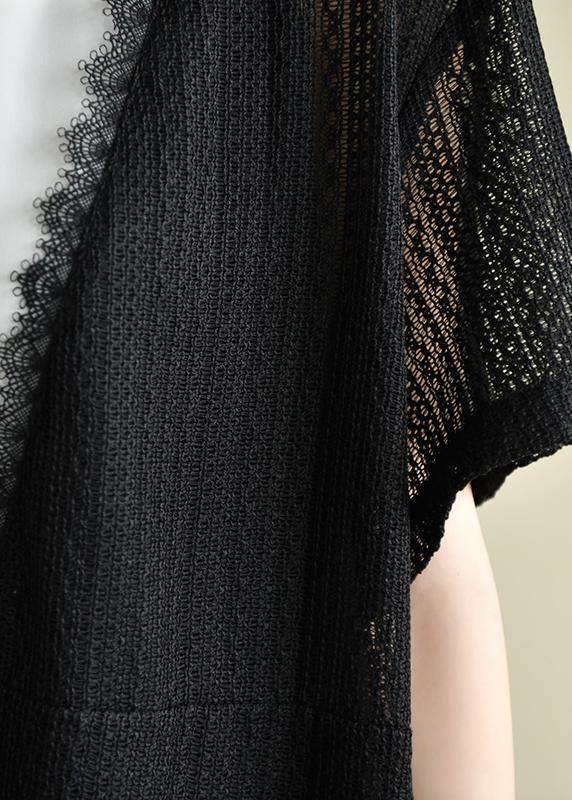 Black Striped Wardrobes Patchwork a Line Dress